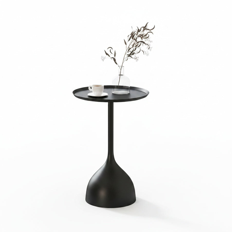 Ronde Bijzettafel met Trompetvormige Voet