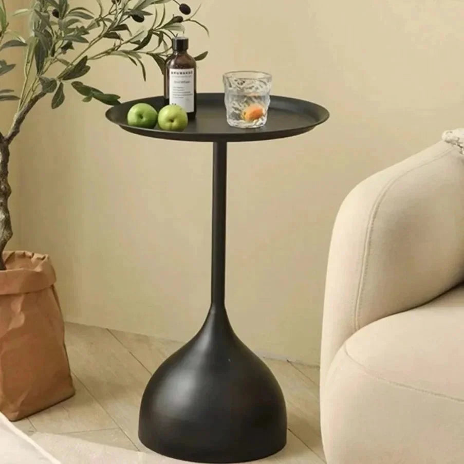 Ronde Bijzettafel met Trompetvormige Voet