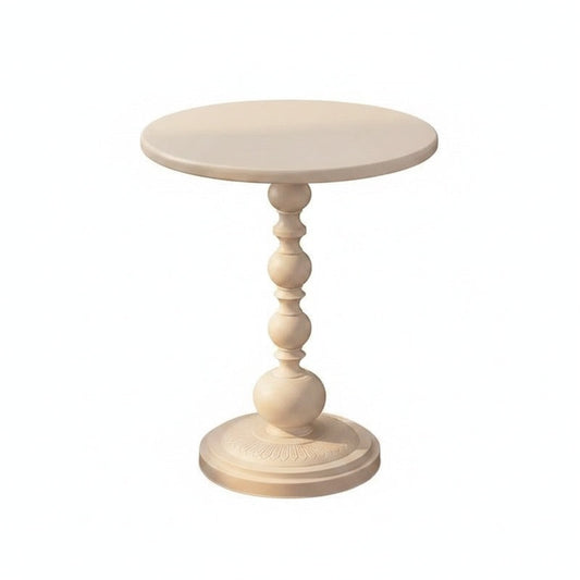 Ronde Bijzettafel Met Gedraaide Voet En Vintage Uitstraling