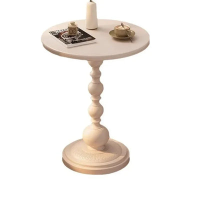 Ronde Bijzettafel Met Gedraaide Voet En Vintage Uitstraling