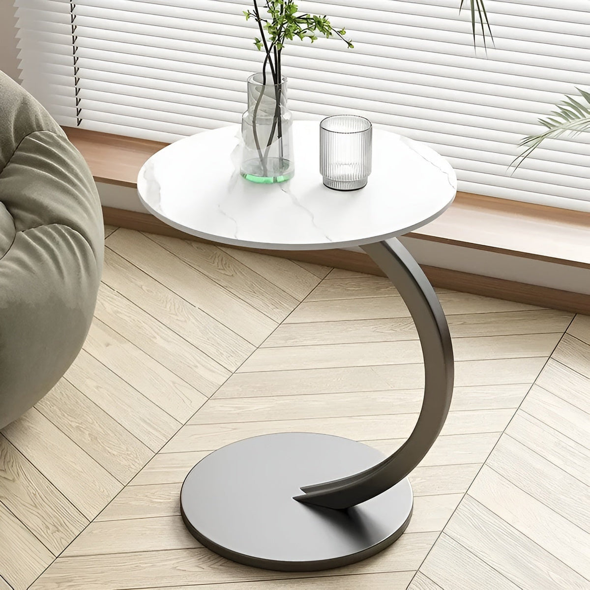 Ronde Bijzettafel met Verstevigd Onderstel