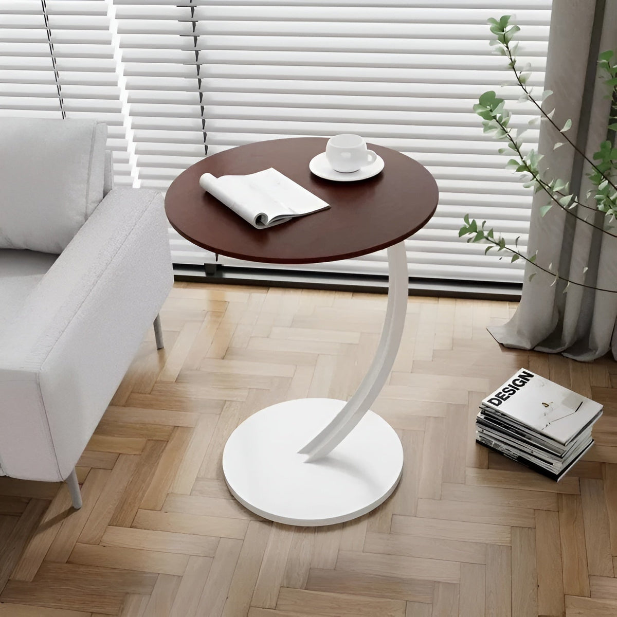 Ronde Bijzettafel met Verstevigd Onderstel