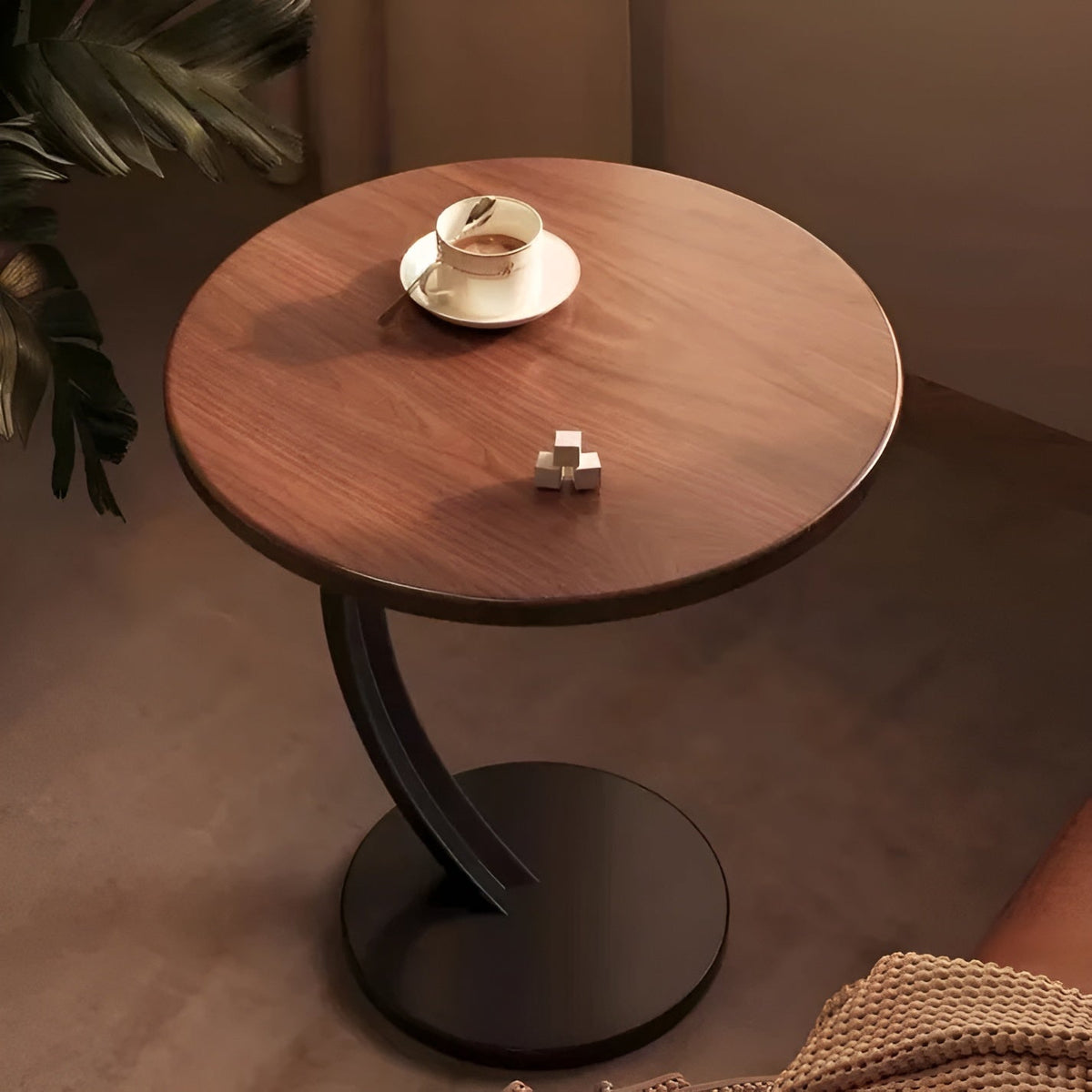 Ronde Bijzettafel met Verstevigd Onderstel