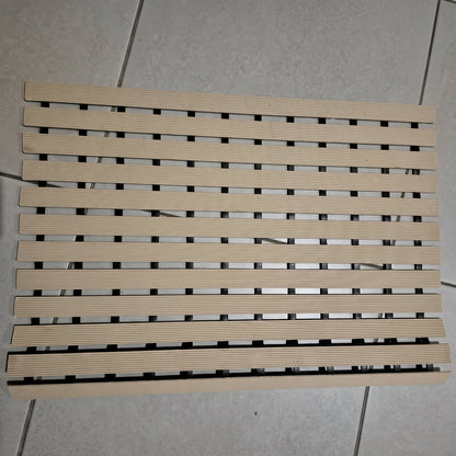 Badmat Met Lamellenstructuur En Plat Ontwerp Voor Natte Ruimtes