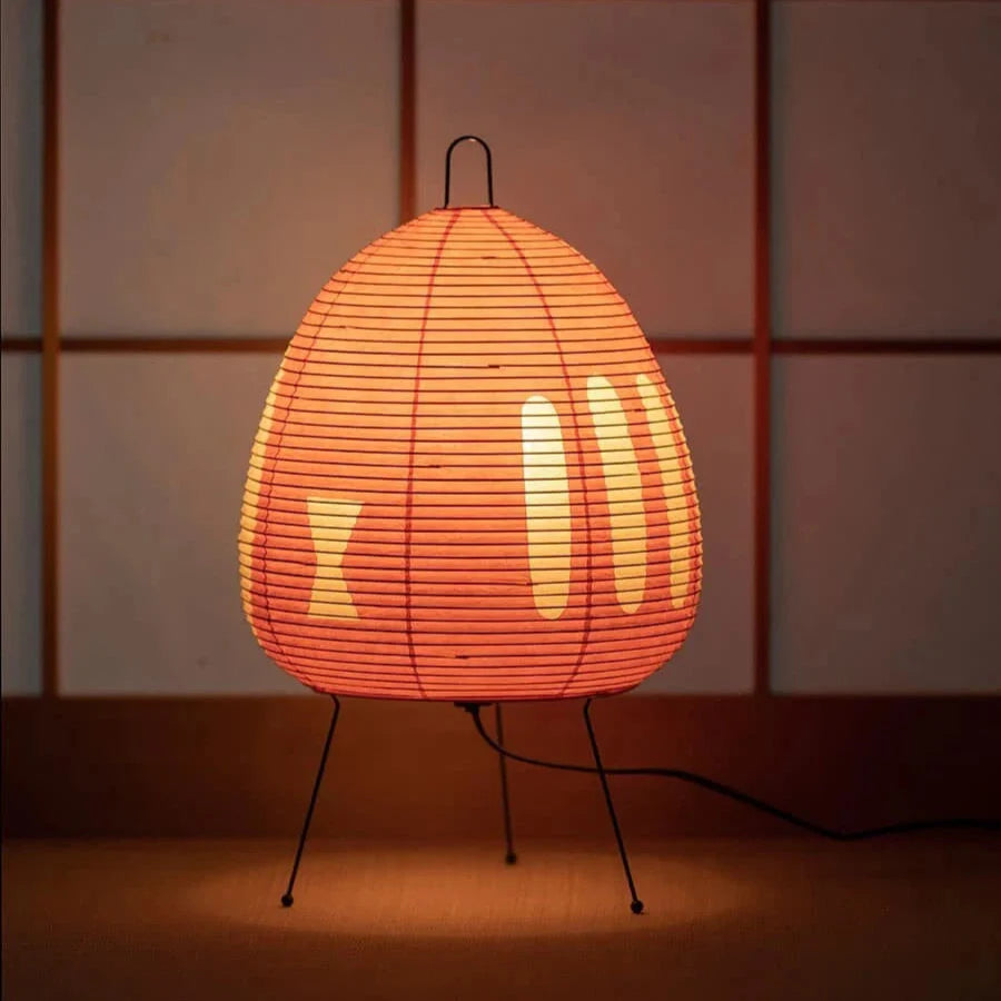 Japanse Reispapier Tafellamp Met Retro Design