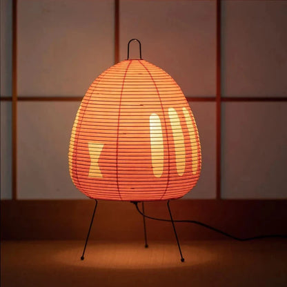 Japanse Reispapier Tafellamp Met Retro Design