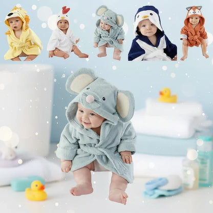 Zachte Babybadjas met Capuchon en Schattige Dierenoortjes