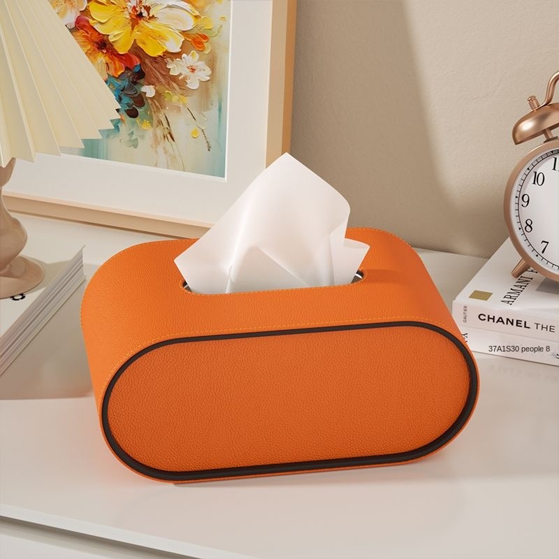 Leren Tissuebox Met Ovaal Ontwerp En Tijdloze Afwerking