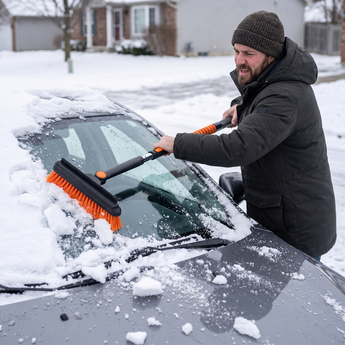 5-in-1 Sneeuwruimset voor Auto met Telescopische Steel