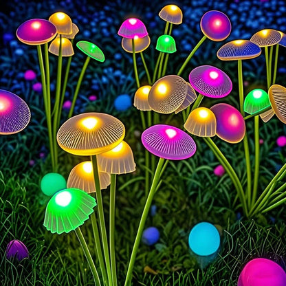 Solar Tuinlamp Met Bewegende Paddenstoelkoppen Voor Sprookjesachtige Tuinverlichting