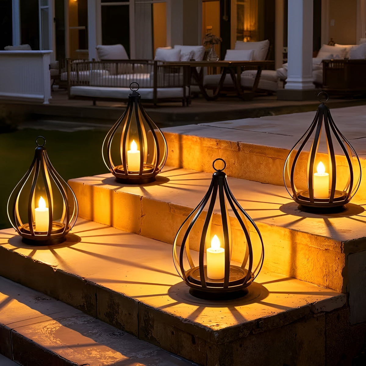 Druppelvormige Solar Tuinlamp met Warm LED-Licht