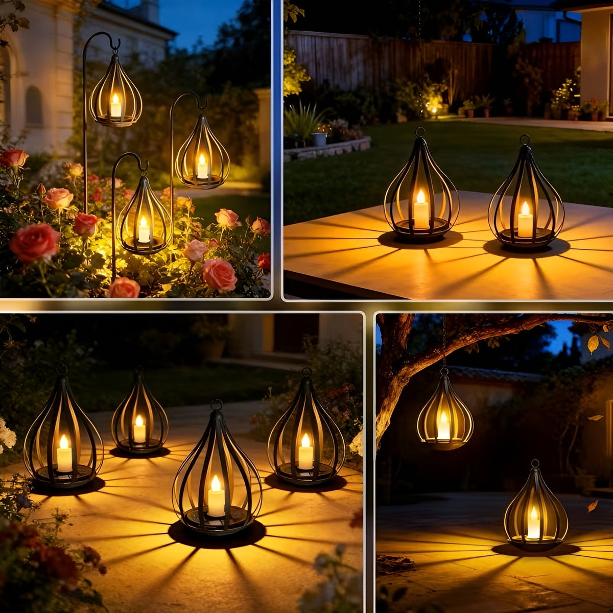 Druppelvormige Solar Tuinlamp met Warm LED-Licht
