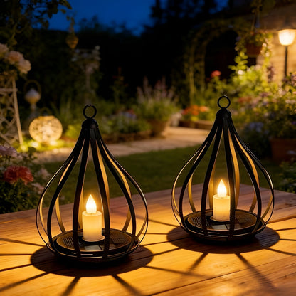 Druppelvormige Solar Tuinlamp met Warm LED-Licht