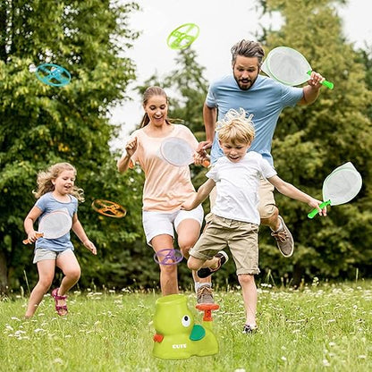 Interactief Lanceerspel voor Kinderen met Vliegende Schijven en Vangnetten