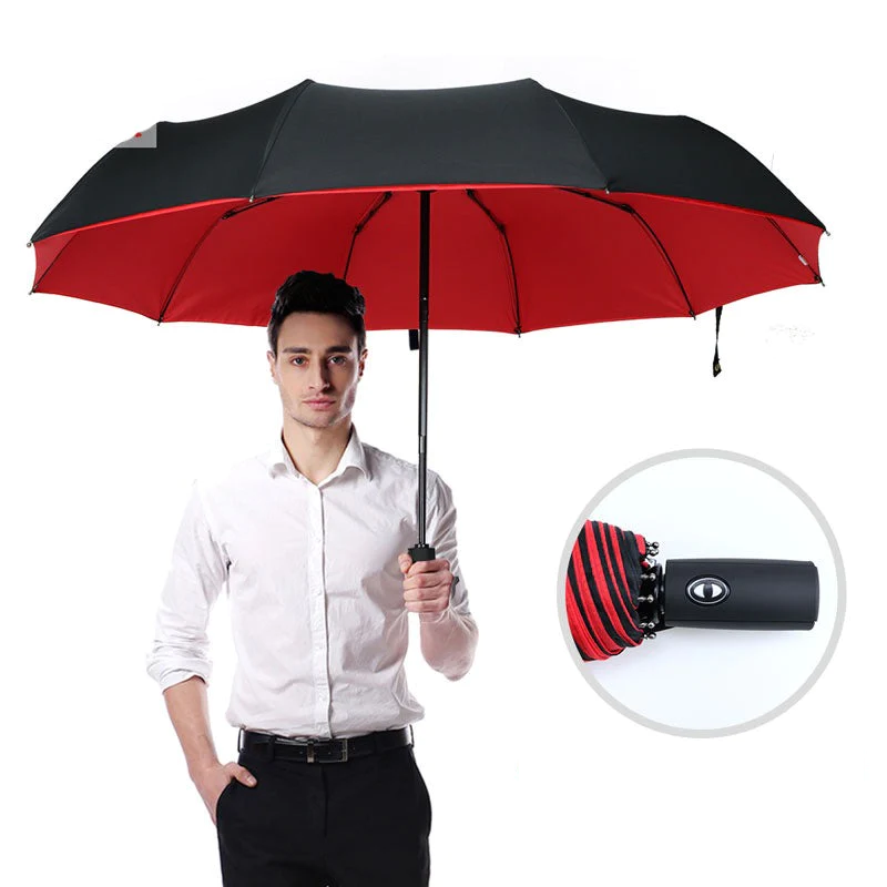 Windbestendige Stormparaplu met Automatisch Open- en Sluitmechanisme