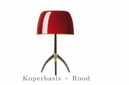 Retro Tafellamp met Glazen Koepel en Driepoot