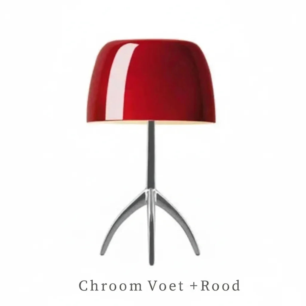 Retro Tafellamp met Glazen Koepel en Driepoot