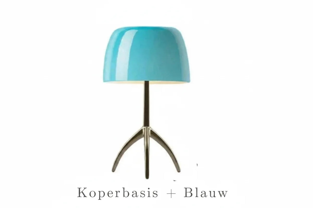 Retro Tafellamp met Glazen Koepel en Driepoot