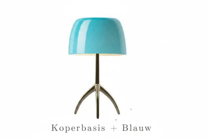 Retro Tafellamp met Glazen Koepel en Driepoot