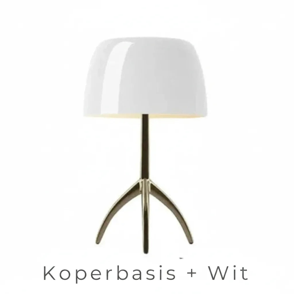 Retro Tafellamp met Glazen Koepel en Driepoot