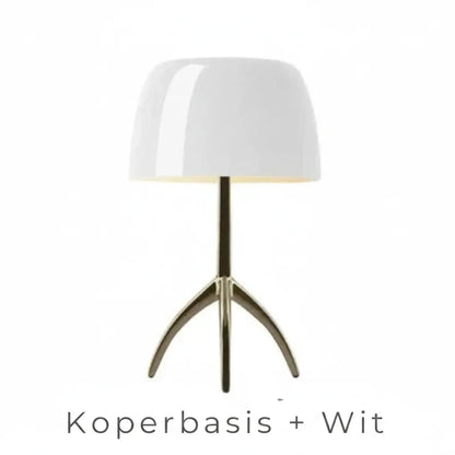 Retro Tafellamp met Glazen Koepel en Driepoot