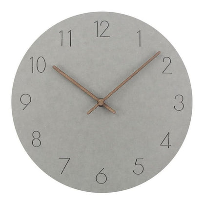 Minimalistische Wandklok met Stil Uurwerk en Walnotenhouten Wijzers