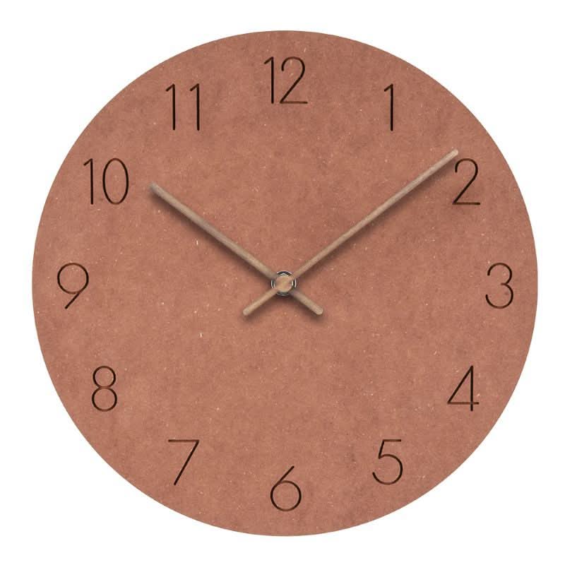 Minimalistische Wandklok met Stil Uurwerk en Walnotenhouten Wijzers