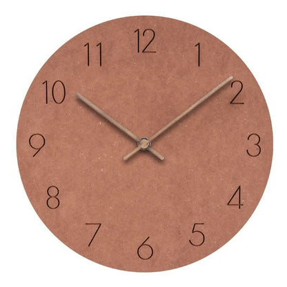 Minimalistische Wandklok met Stil Uurwerk en Walnotenhouten Wijzers