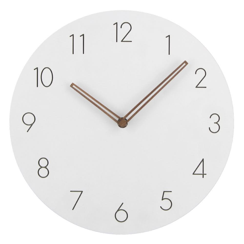Minimalistische Wandklok met Stil Uurwerk en Walnotenhouten Wijzers