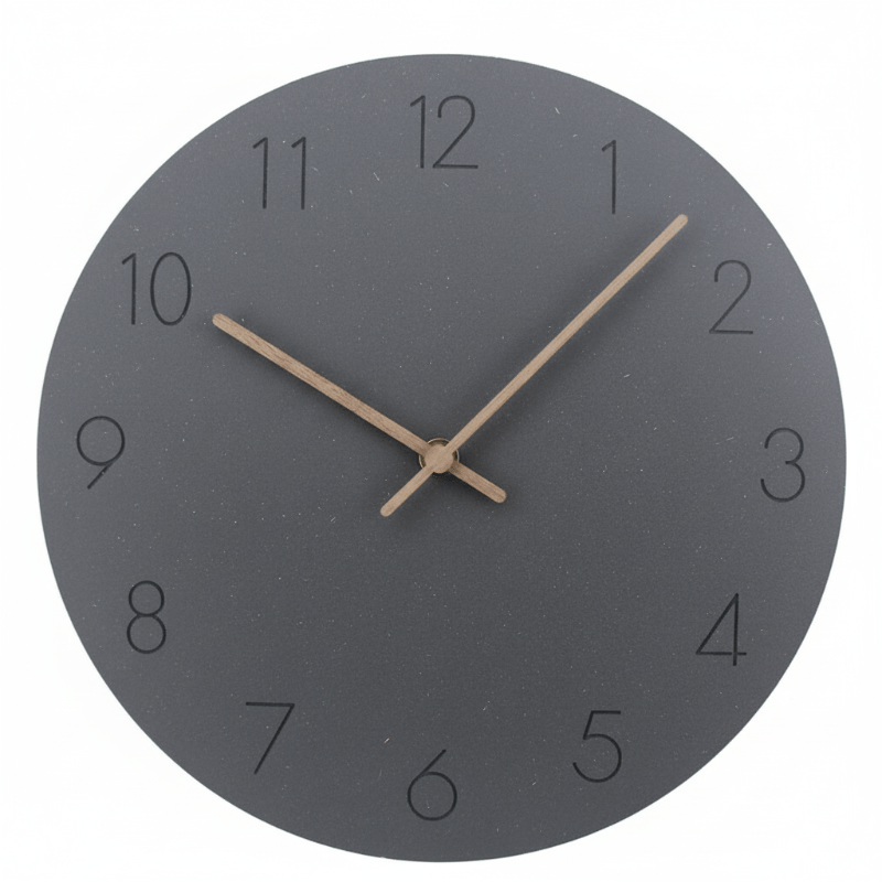 Minimalistische Wandklok met Stil Uurwerk en Walnotenhouten Wijzers