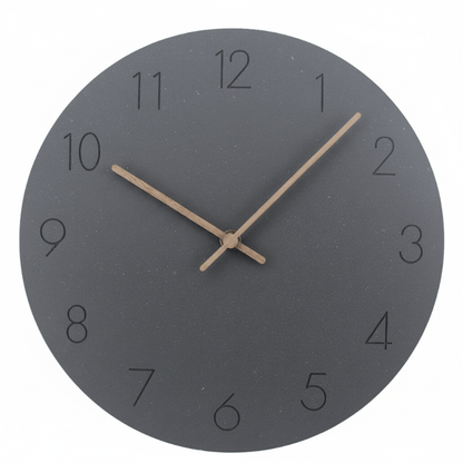 Minimalistische Wandklok met Stil Uurwerk en Walnotenhouten Wijzers