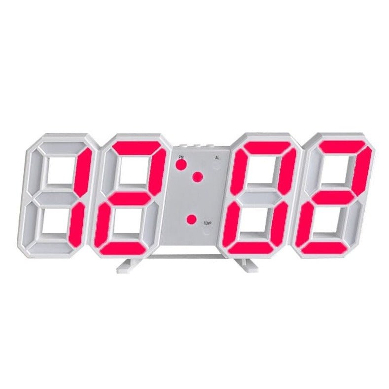 Digitale 3D LED Wandklok met Dimbare Verlichting