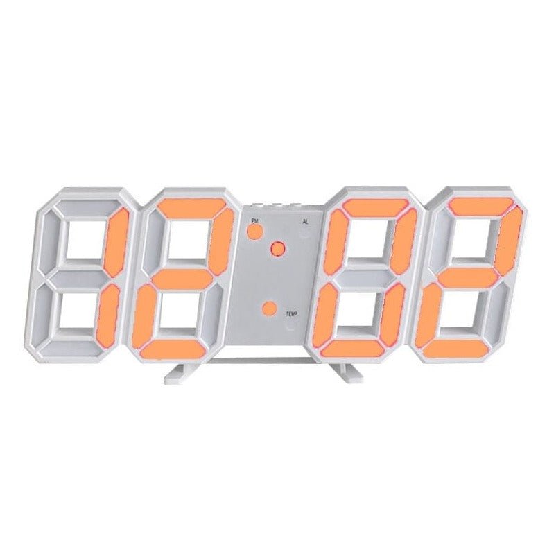 Digitale 3D LED Wandklok met Dimbare Verlichting