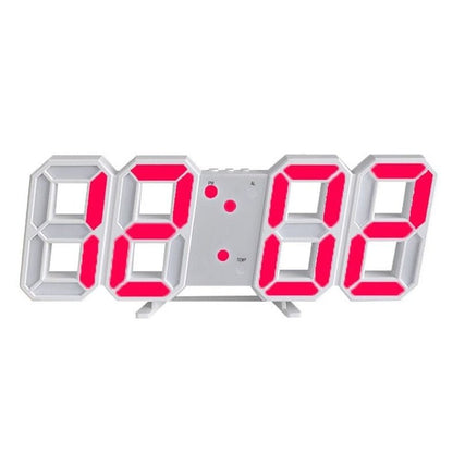 Digitale 3D LED Wandklok met Dimbare Verlichting