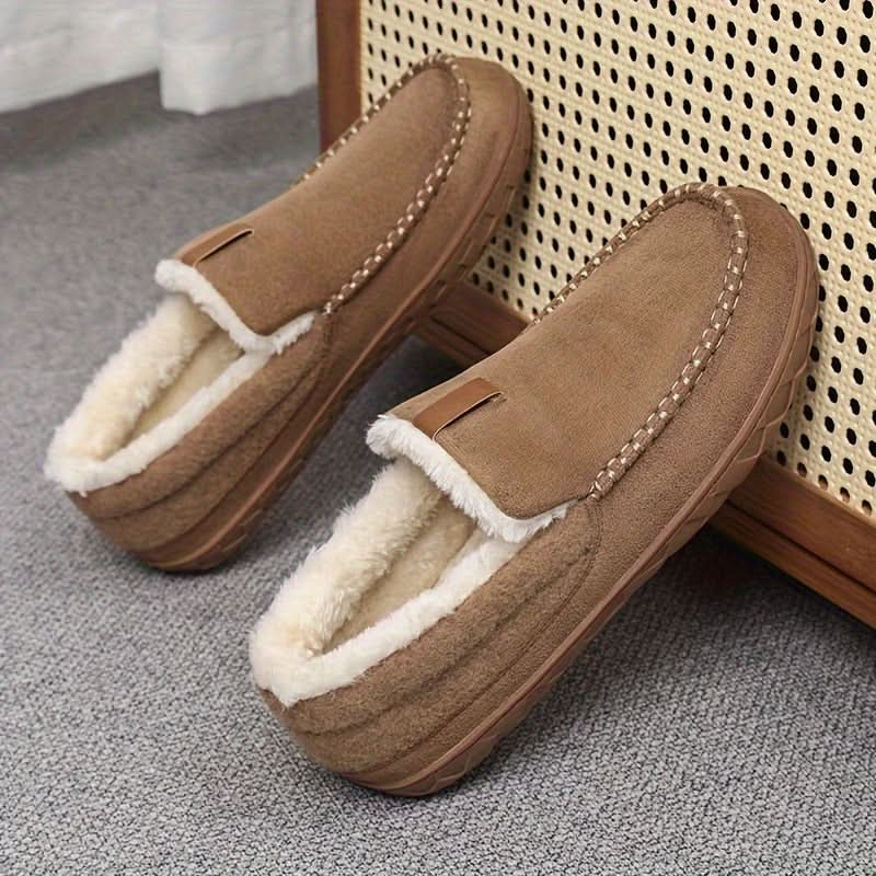 Warme Heren Pantoffels van Synthetische Wol met Zachte Voering