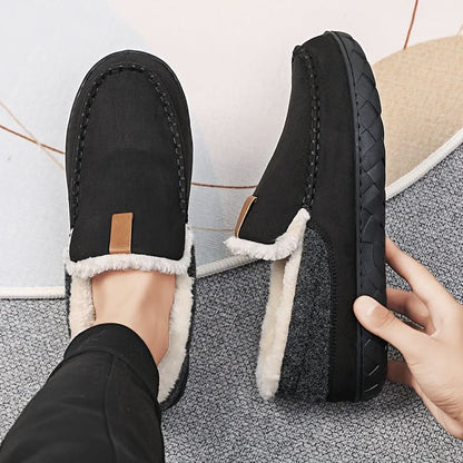 Warme Heren Pantoffels van Synthetische Wol met Zachte Voering