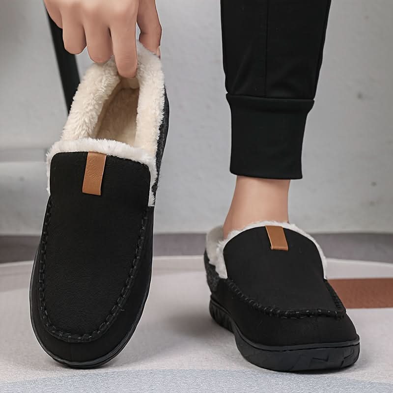 Warme Heren Pantoffels van Synthetische Wol met Zachte Voering