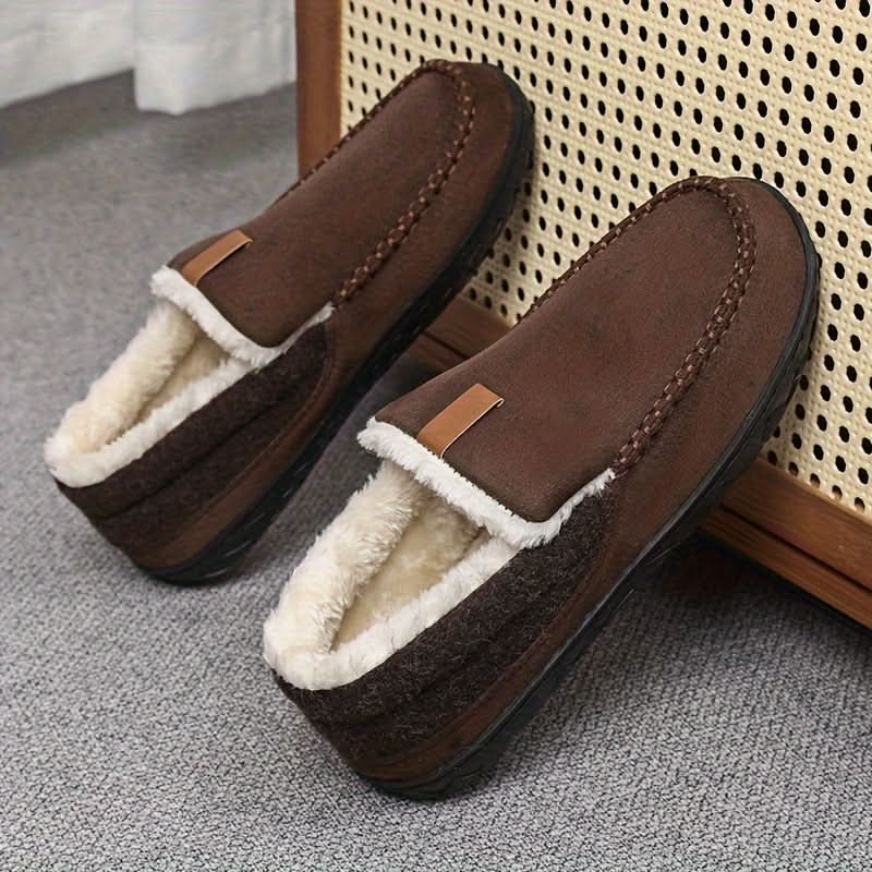 Warme Heren Pantoffels van Synthetische Wol met Zachte Voering
