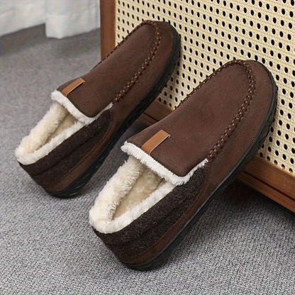Warme Heren Pantoffels van Synthetische Wol met Zachte Voering