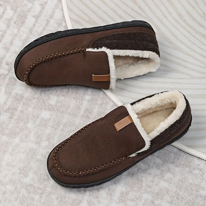Warme Heren Pantoffels van Synthetische Wol met Zachte Voering