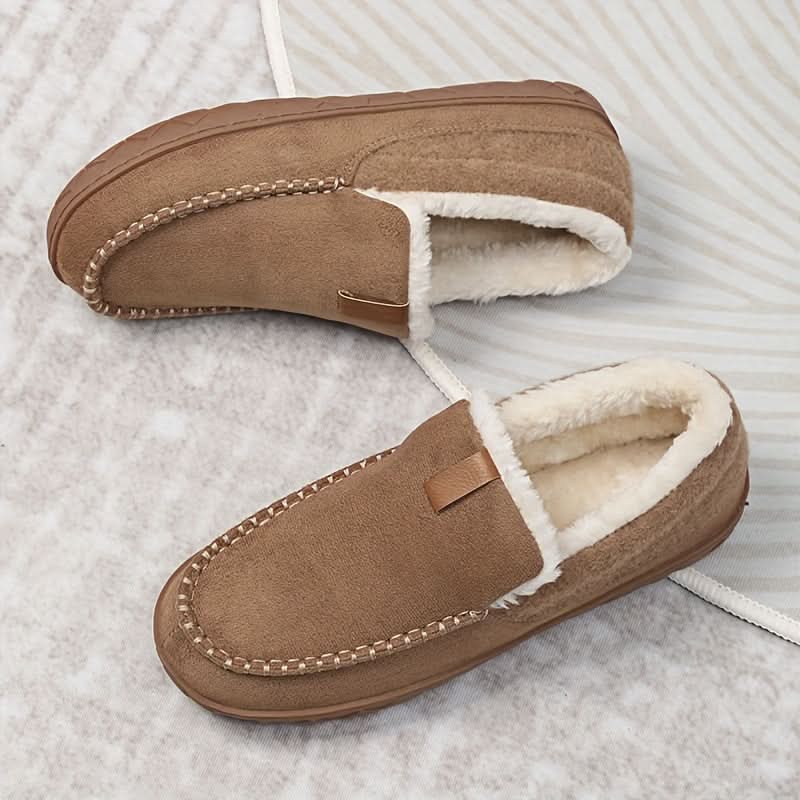 Warme Heren Pantoffels van Synthetische Wol met Zachte Voering