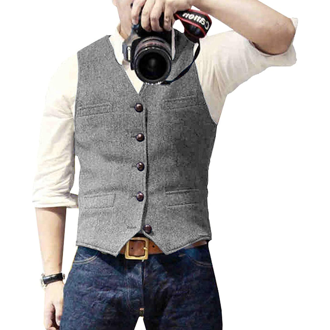 Elegante Vintage Heren Gilet voor Zakelijke en Feestelijke Gelegenheden
