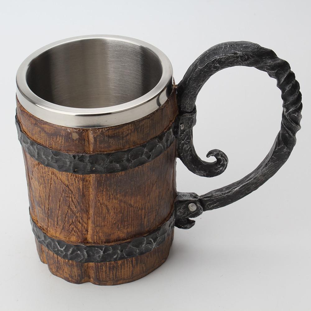 Mok Met Dubbele Wand En Viking Motieven Voor Warme En Koude Dranken