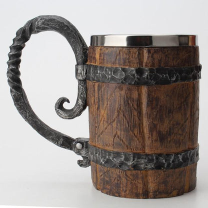 Mok Met Dubbele Wand En Viking Motieven Voor Warme En Koude Dranken