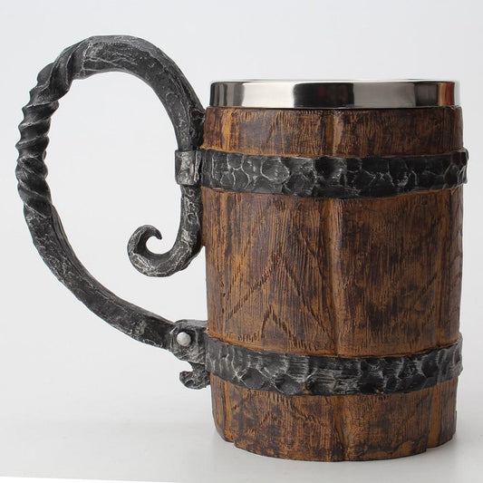 Mok Met Dubbele Wand En Viking Motieven Voor Warme En Koude Dranken