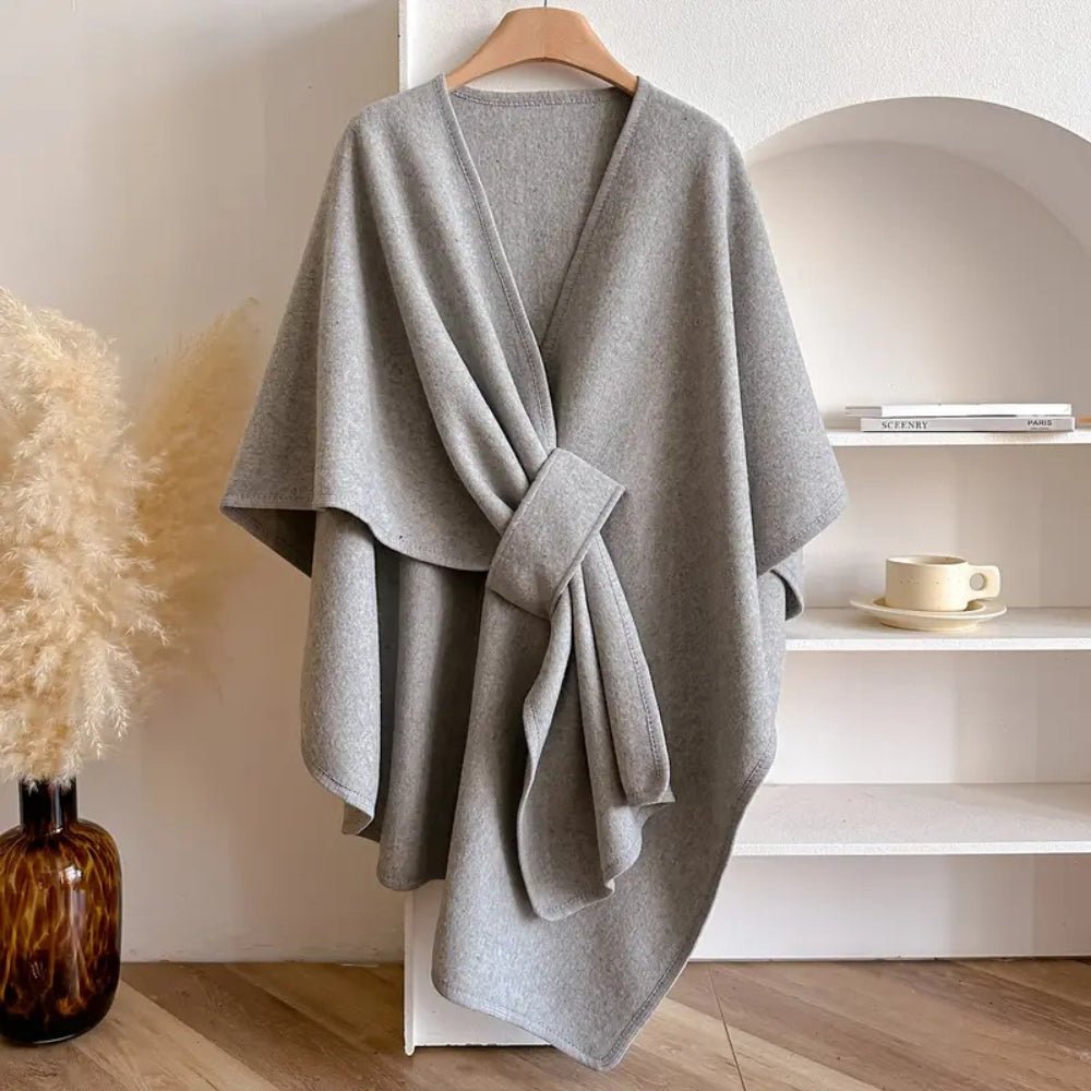 Elegante Dames Poncho van Wolmix – Multifunctioneel als Sjaal en Jas
