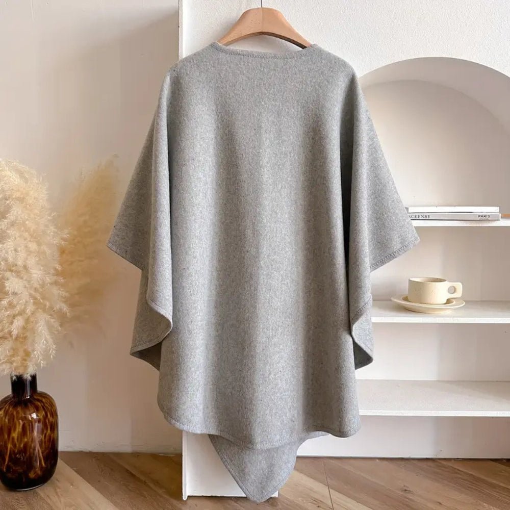 Elegante Dames Poncho van Wolmix – Multifunctioneel als Sjaal en Jas