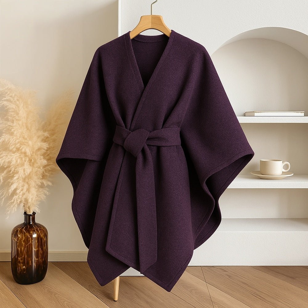 Elegante Dames Poncho van Wolmix – Multifunctioneel als Sjaal en Jas