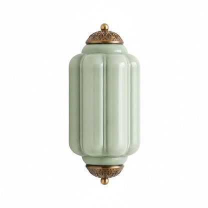 Art Deco Wandlamp met Geribbelde Glazen Kap