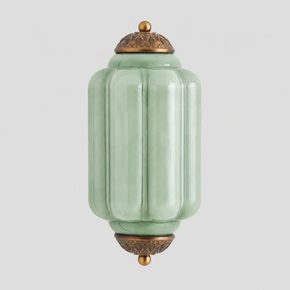 Art Deco Wandlamp met Geribbelde Glazen Kap